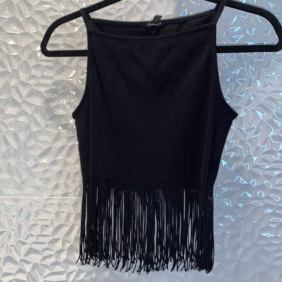 Arden B Tops - Arden B sexy fringe tank with square neckline. Small